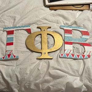 Hand painted Gamma Phi Beta Letters